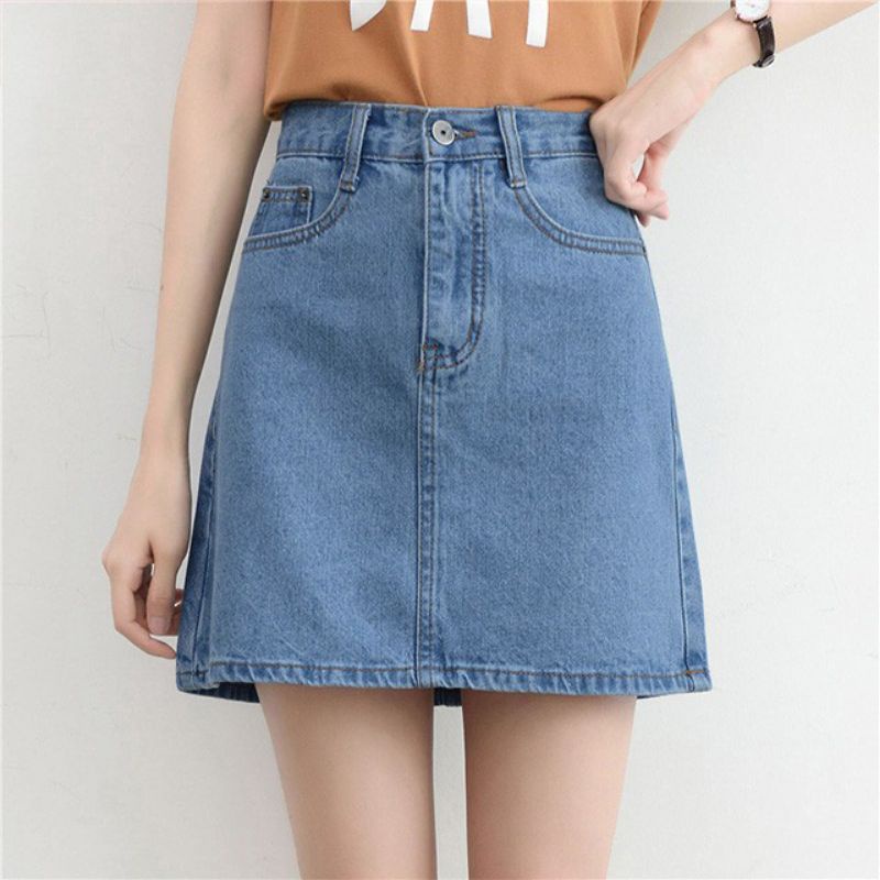 MOMOLAND DENIM SKIRT ROK MINI ROK JEANS ROK PENDEK ROK KOREA