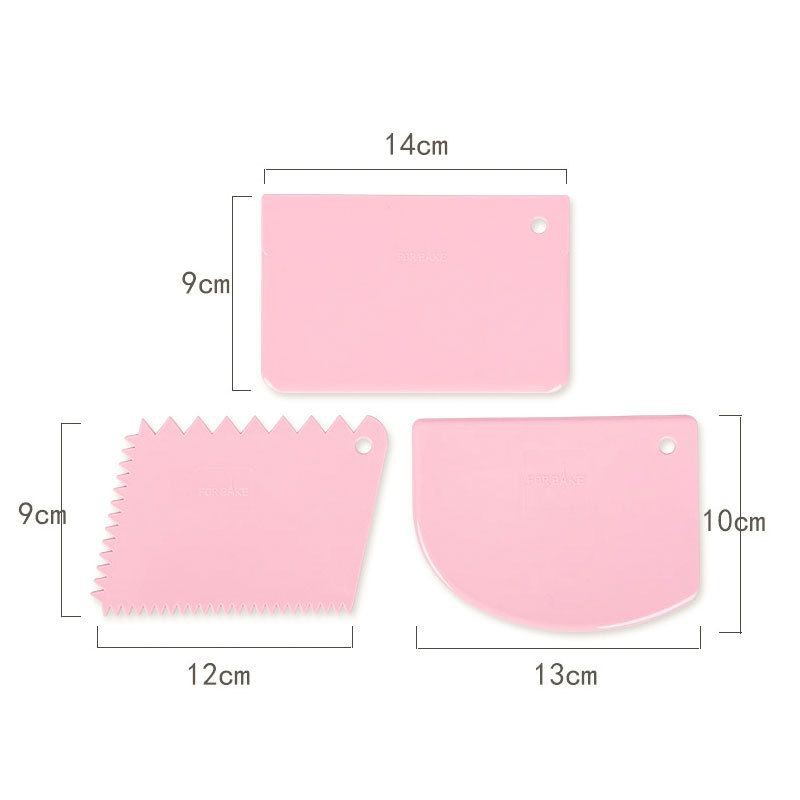 Forbake Plastic dough cutter set 3pcs Pink / alat hias kue