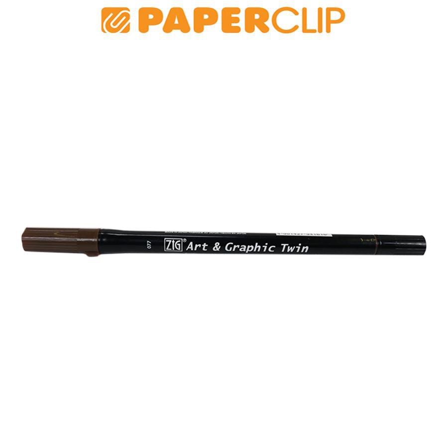 

PEN BRUSH ZIG KURETAKE TUT-80 077 ART & GRAPHIC TWIN DEEP BROWN