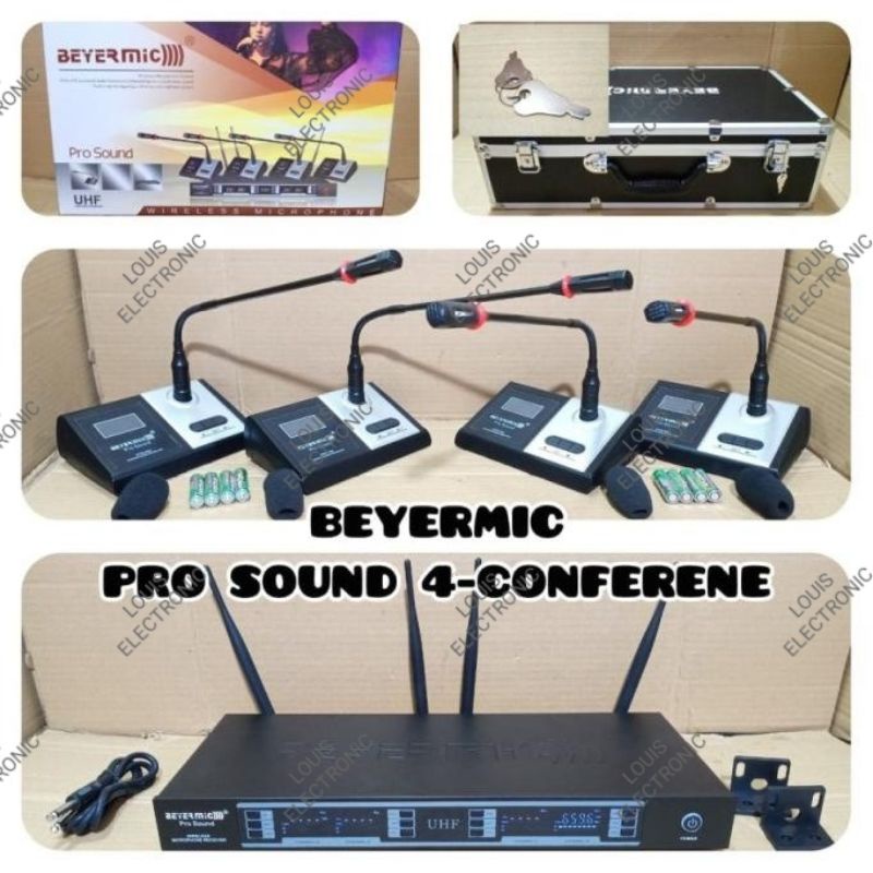 Mic Microphone Wireless Podium Conference BEYERMIC PRO SOUND 4 PROSOUND 4 ORIGINAL ( 4 Pcs ) Mic Meja