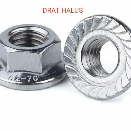 Mur Flange / Flange Nut Stainless M12 Pitch 1.25 Drat Halus