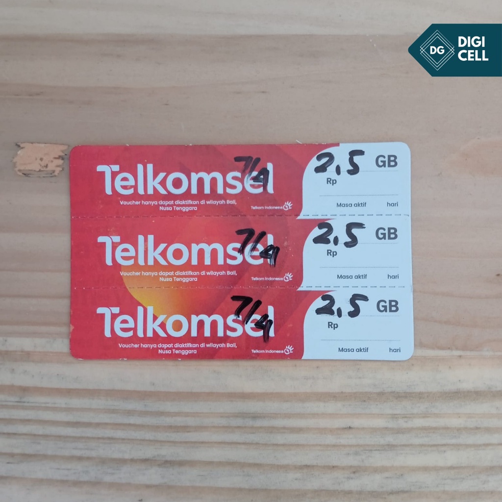 Voucher Telkomsel 2,5 GB | 5 hari