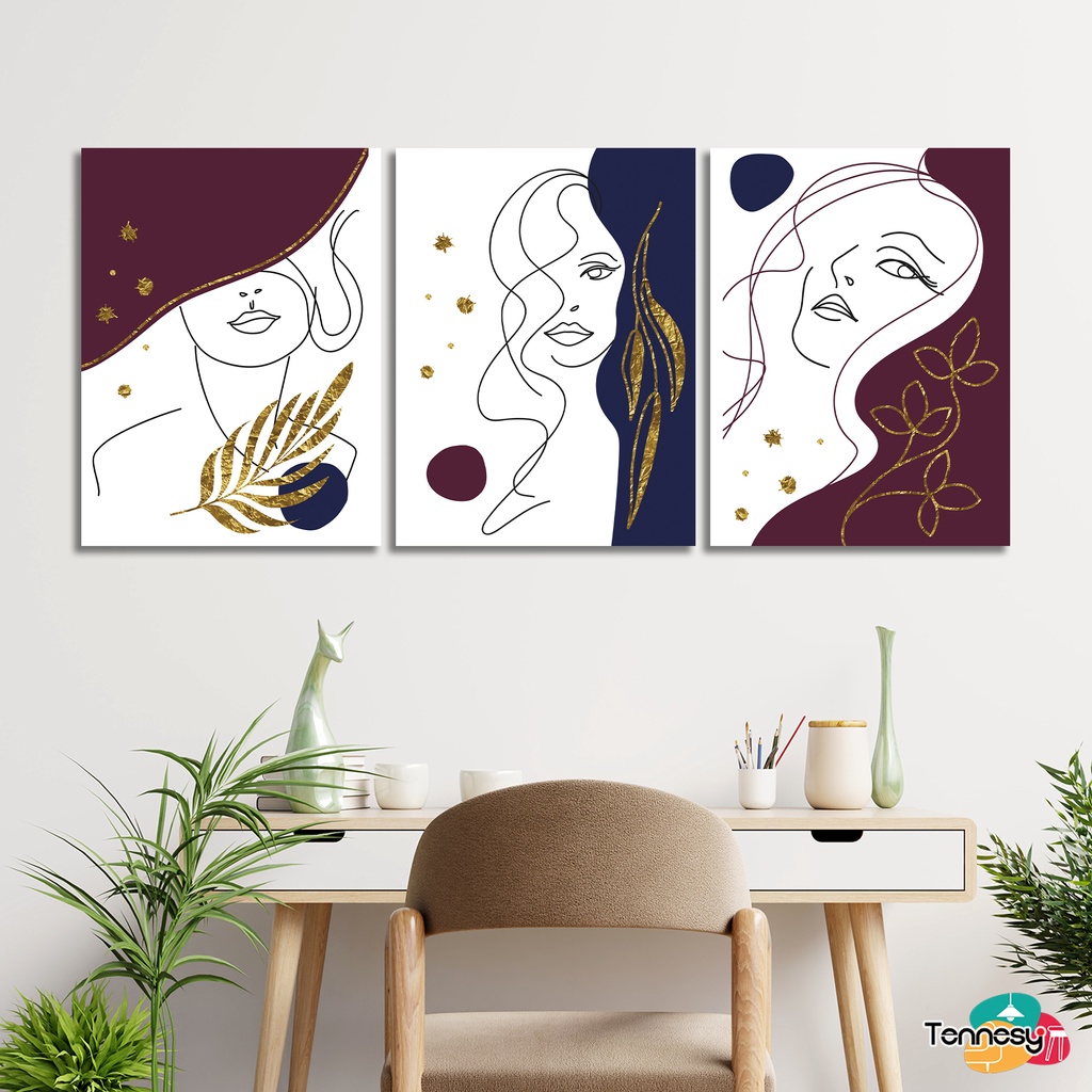 TENNESY HIASAN DINDING BOHO ABSTRACT FEMINIM 15x20CM WALL DECOR PAJANGAN KAYU DEKORASI DINDING KAMAR TIDUR RUMAH