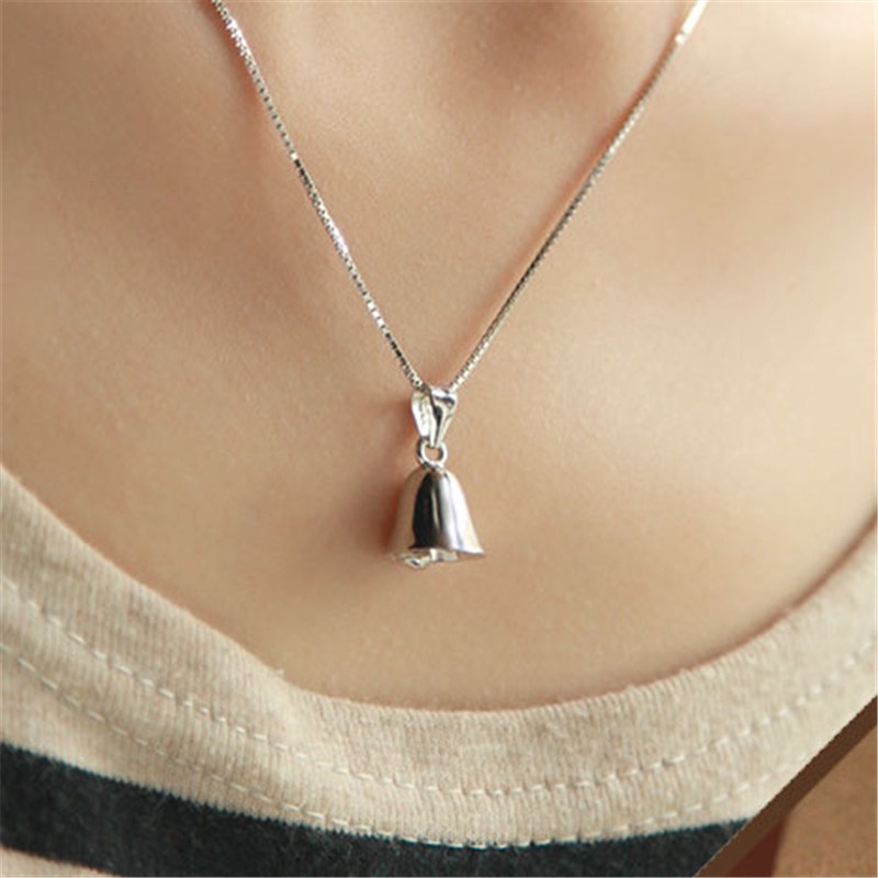 [Ready Stock]Fashion Personality Silver Plated Bell Necklace Pendant