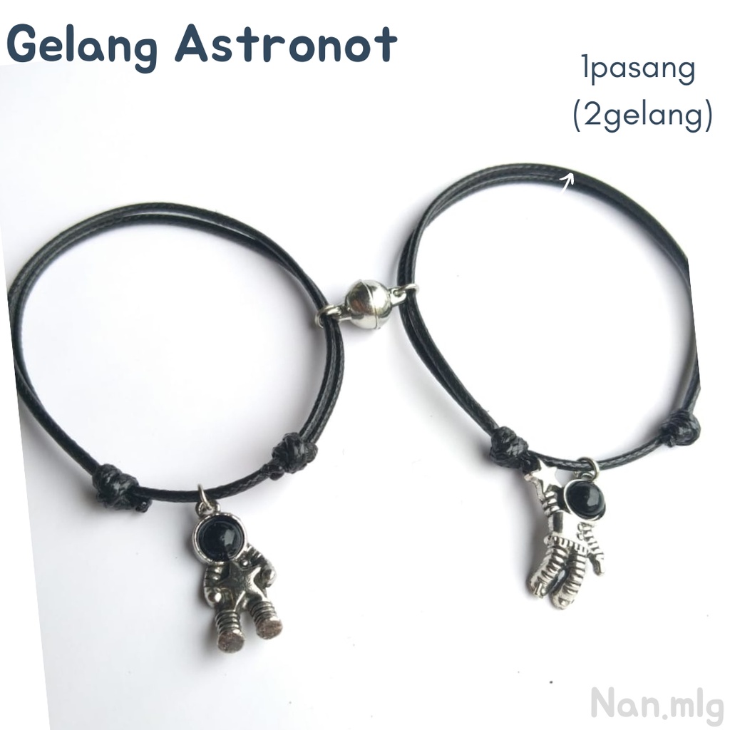 Gelang Couple Magnet Astronot Tali Korea