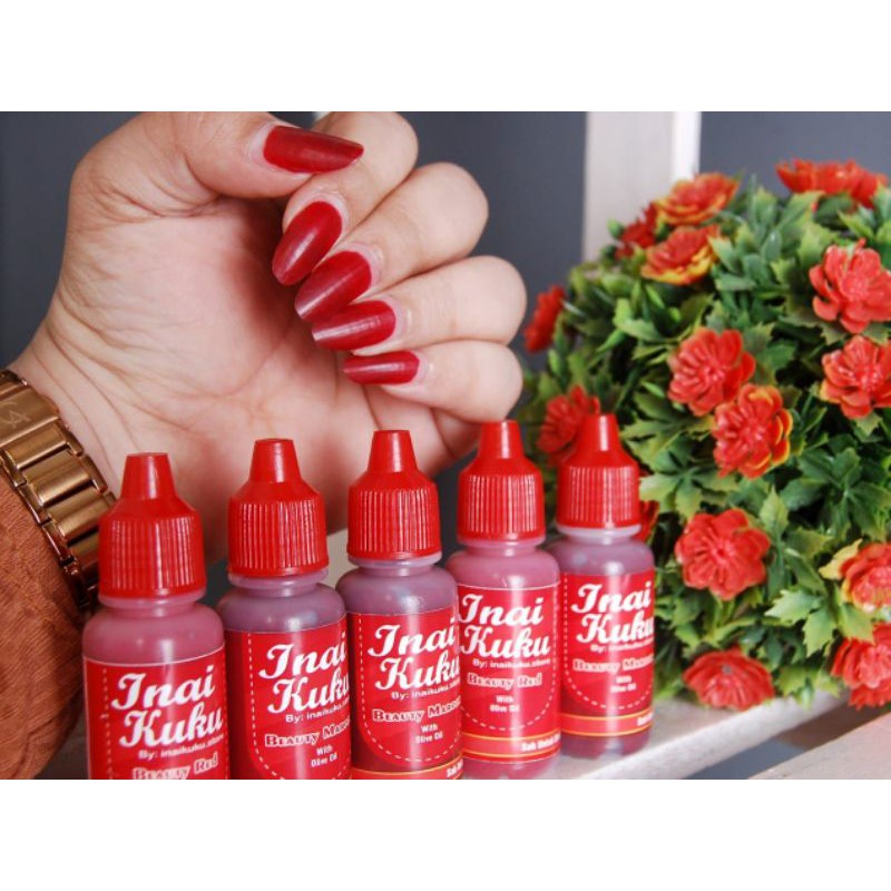 Inai kuku Halal beauty Red dan Maroon. Sah untuk sholat. ORIGINAL