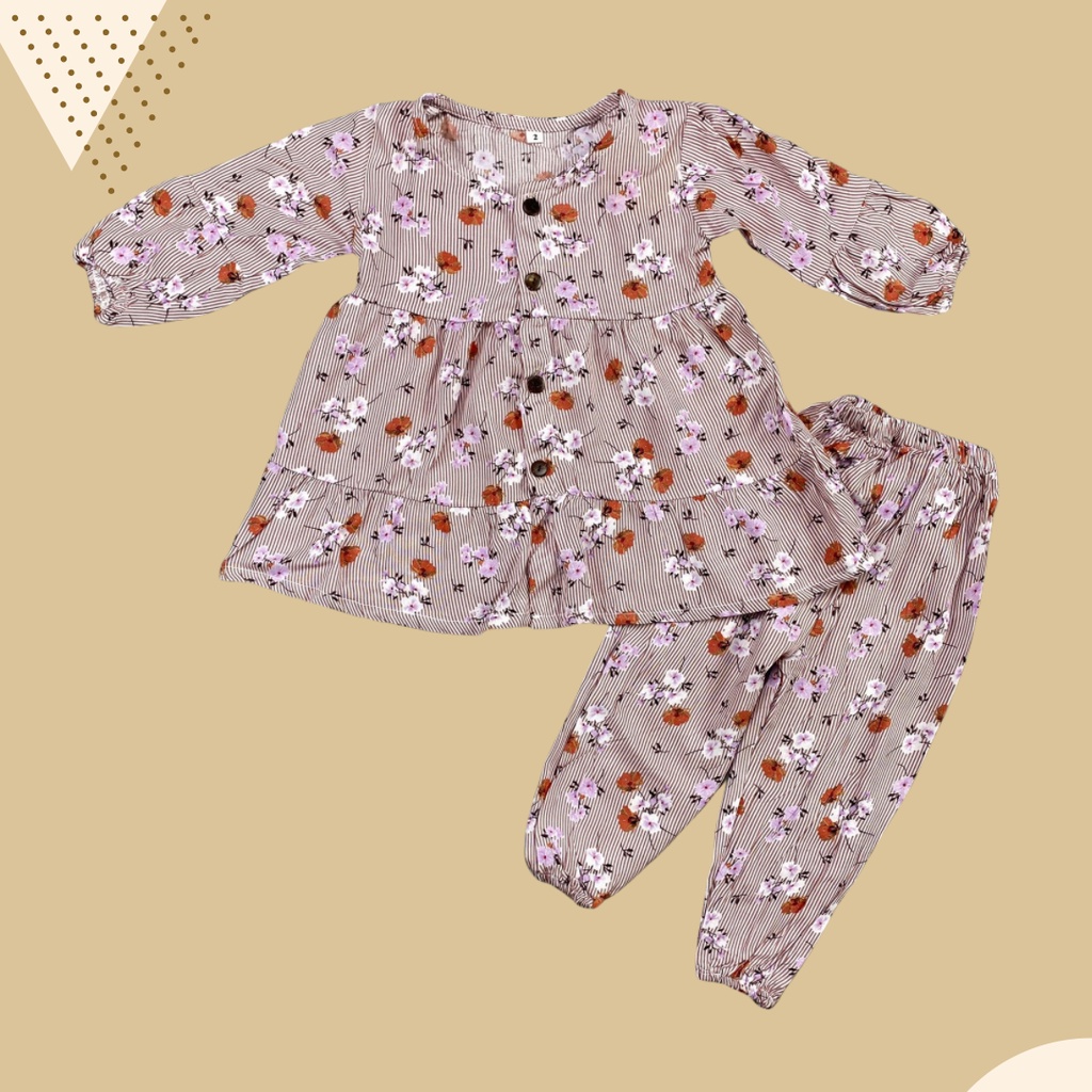 1-4TH SETELAN ANAK FREYA ONE SET ANAK RAYON  BY MYBEE-BROWN vrtc flower