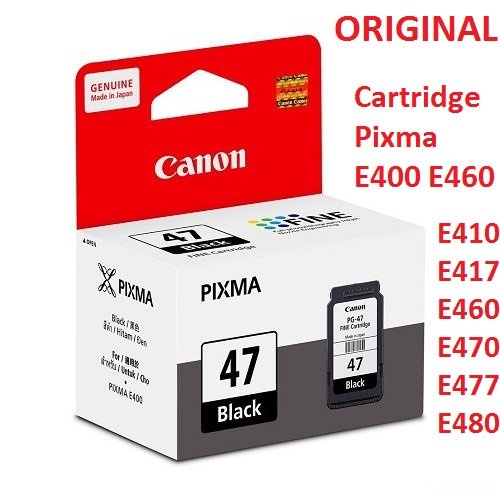 

Tinta Canon 47 Black Original - Cartridge CANON PIXMA E400 E410 E460 E417 E480 E470 E477 Limited