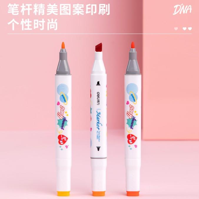 

Deli Color Marker/Spidol Dual Tip Bentuk Segitiga Isi 24/36Warna 70805