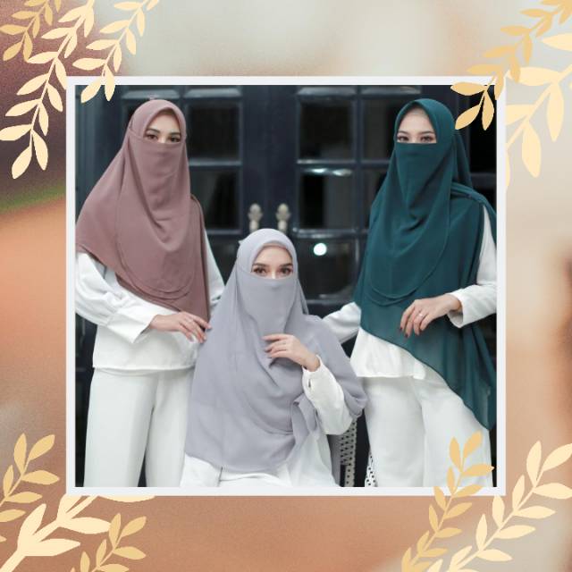 TERMURAH!!! (BISA COD) - ELLENA NIQOB - CADAR HIJAB TALI- BAHAN CERUTY BABYDOLL - BEST SELLER !!!