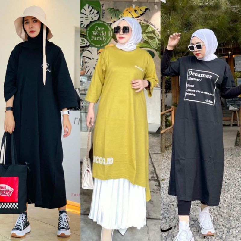 JANE || SHENINA || DREAMER Long tunik Basic// Midi Dress