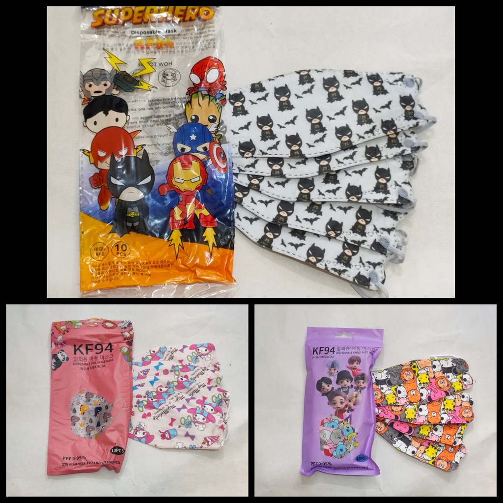 MASKER KF94 ANAK MOTIF ISI 10/ MASKER MOTIF ANAK/ KF94 ANAK