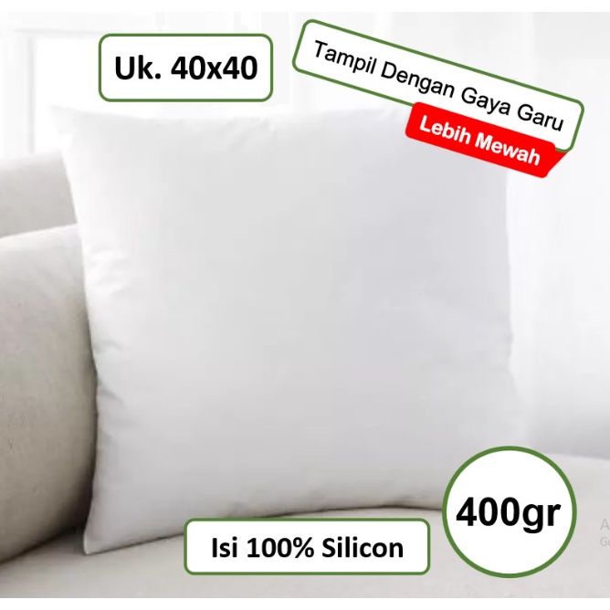 BANTAL KURSI Silikon 40x40 Putih Sofa Tamu Duduk Silicon Anti Kempes -  IJN PLAZA