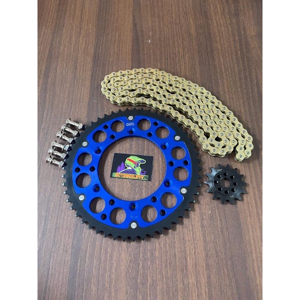 Gear Set ROZ Yamaha WR 155 WR 155 Gear Paket 520 ROZ Biru Set Rantai Gold Trabas