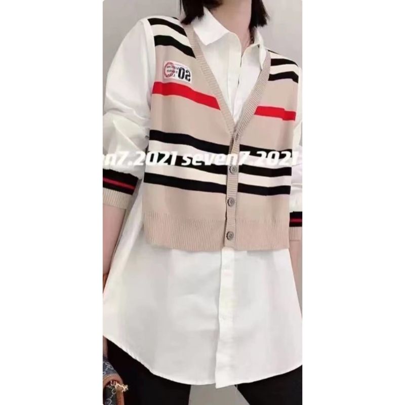 BLOUSE WANITA, BLOUSE KATUN KOMBINASI RAJUT, ATASAN WANITA IMPORT, BAJU WANITA, BUSUI, #389N