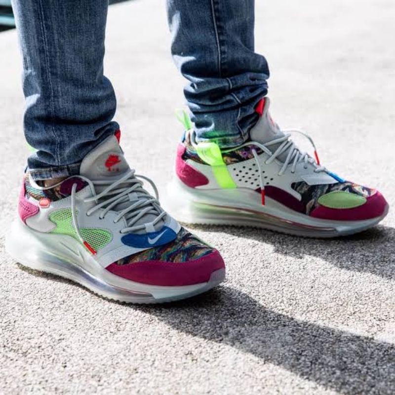 Sepatu Nike Air Max 720 OBJ Multi Color Pink Green "Young King Of The Drip" Hijau Premium