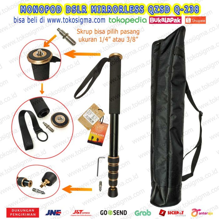 Monopod Kamera QZSD Q-238 165cm BEIKE Q238 5 Section Leg PRO DSLR