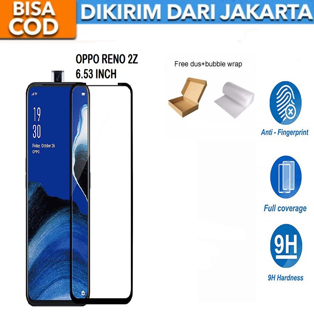 Tempered Glass Oppo Reno 2z Full Cover/Full Screen Screen Protector Anti Gores