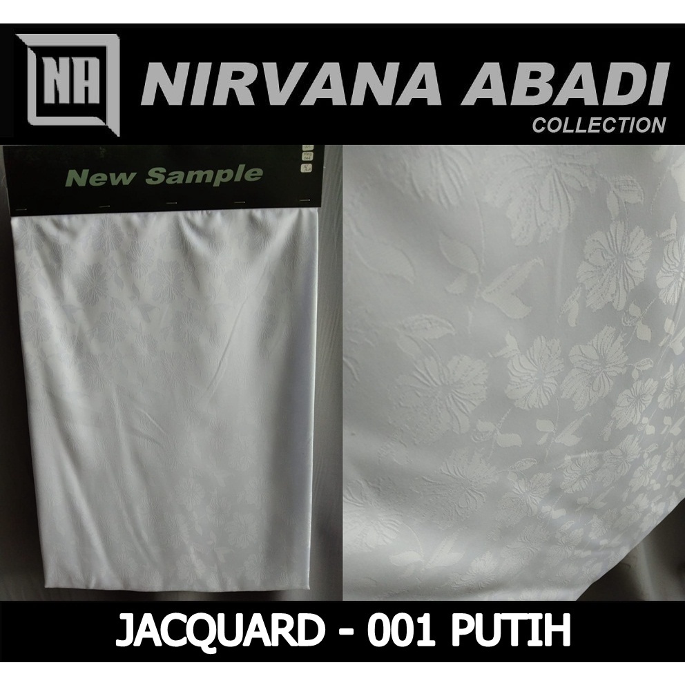 Bahan Kain Jacquard Jaquard Kualitas Premium - 001 Putih & BW