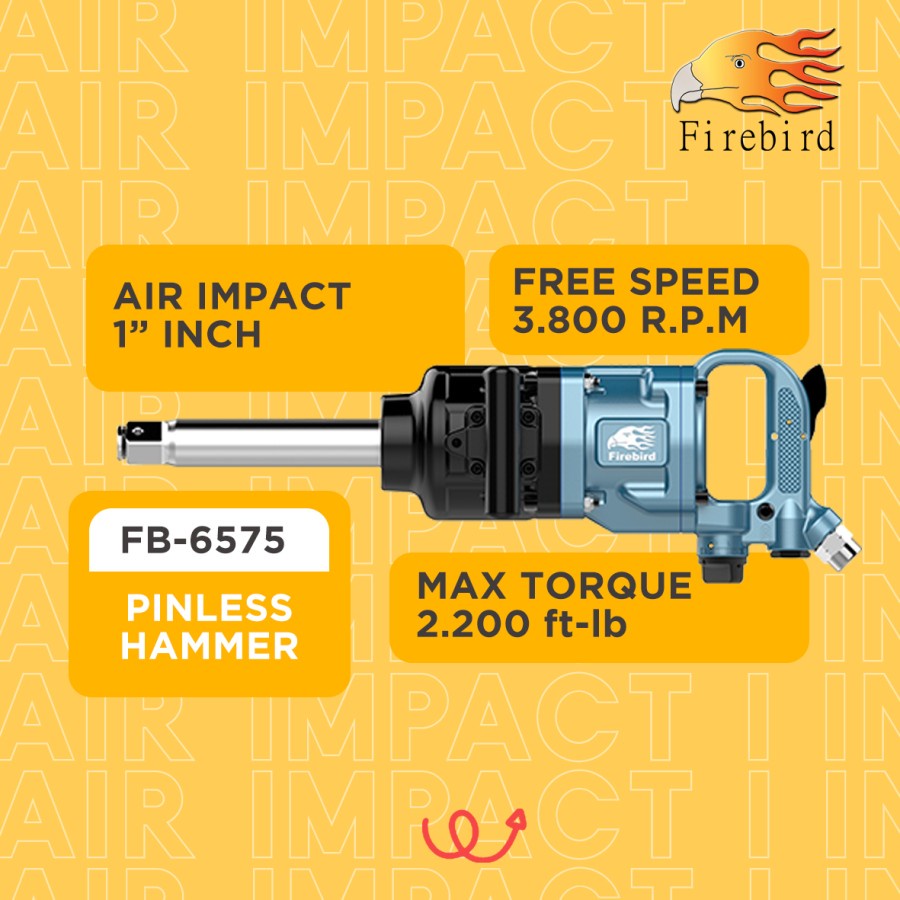 FIREBIRD 1" FB 6575 Bor Pembuka Roda Truk Angin Sock Air Impact Wrench