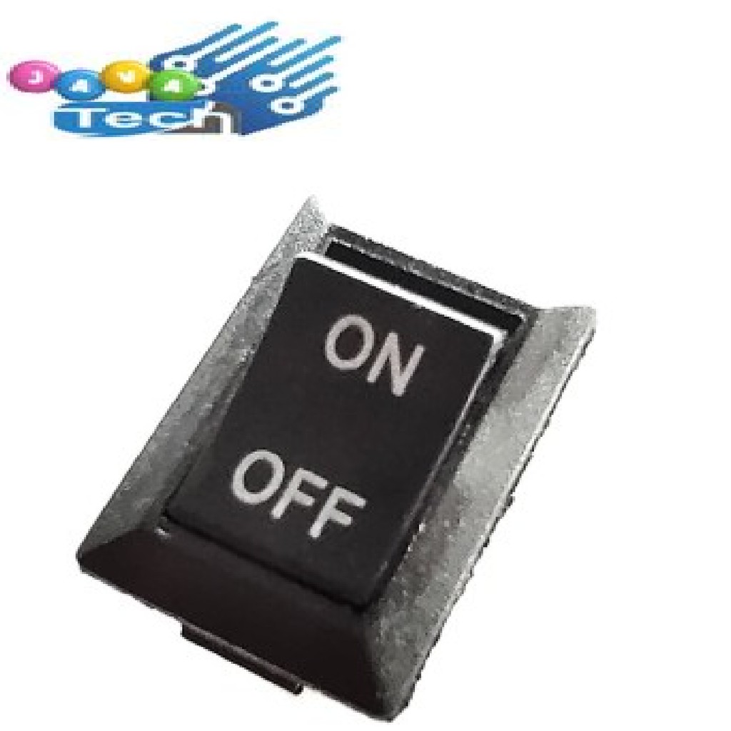 Saklar Power Rocker Switch KCD11 Hitam 10x15mm