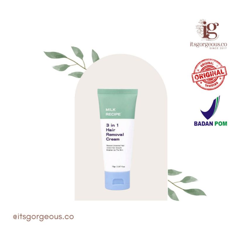 [ORIGINAL - FREE GIFT] HAIR REMOVAL CREAM BY MILK RECIPE 3 IN 1 | MILK RECIPE HAIR REMOVAL CREAM 4 I