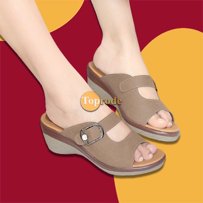 [TC25] SANDAL WEDGES WANITA TALI SENDAL FASHION TERBARU SLOP SELOP SLIP KEKINIAN CEWEK MURAH PLATFORM SIMPLE DEWASA KONDANGAN