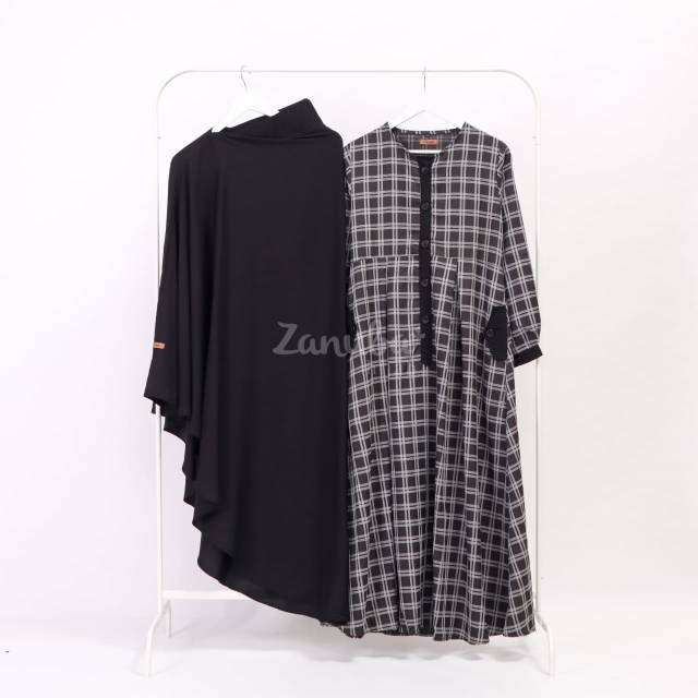 GAMIS SQUARE BUTTON SET ZANUBA HIJAB GAMIS SET DENGAN CADAR