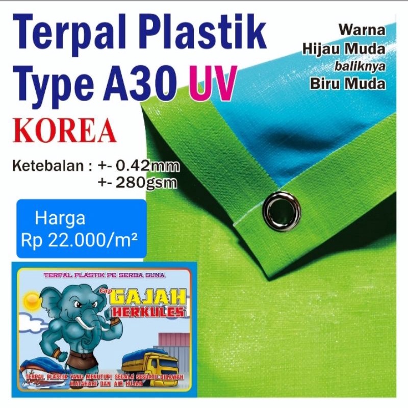 terpal A30 korea uv ukuran 6x12 meter