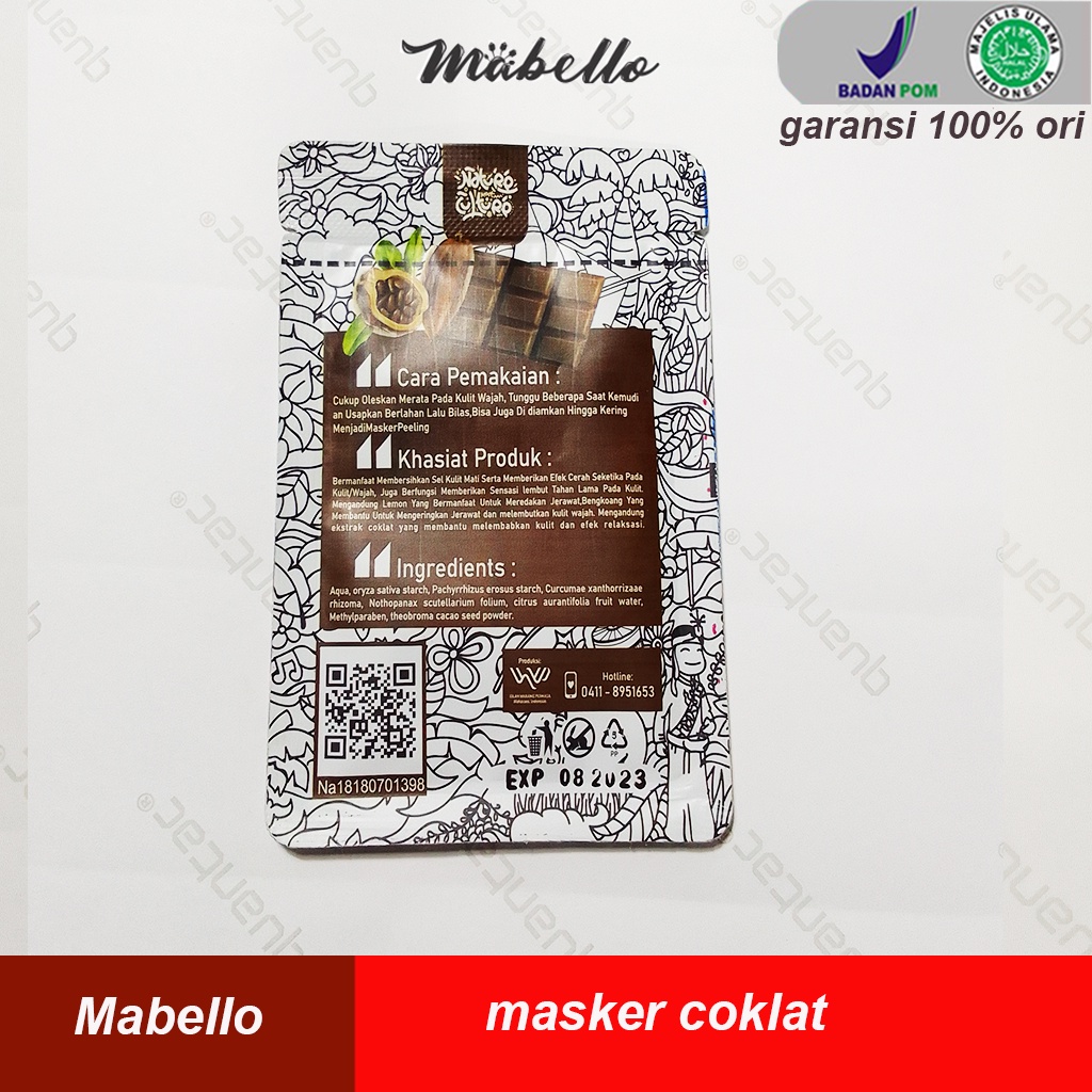 Masker wajah mabello facial scrub masker original mask lulur wajah bedda lotong mabelo beda lotong