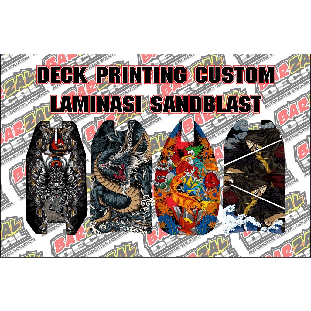 STICKER DECK GOPED SCOOTER ENGINE UBERSCOOT PRINTING LAMINASI SANDBLAST