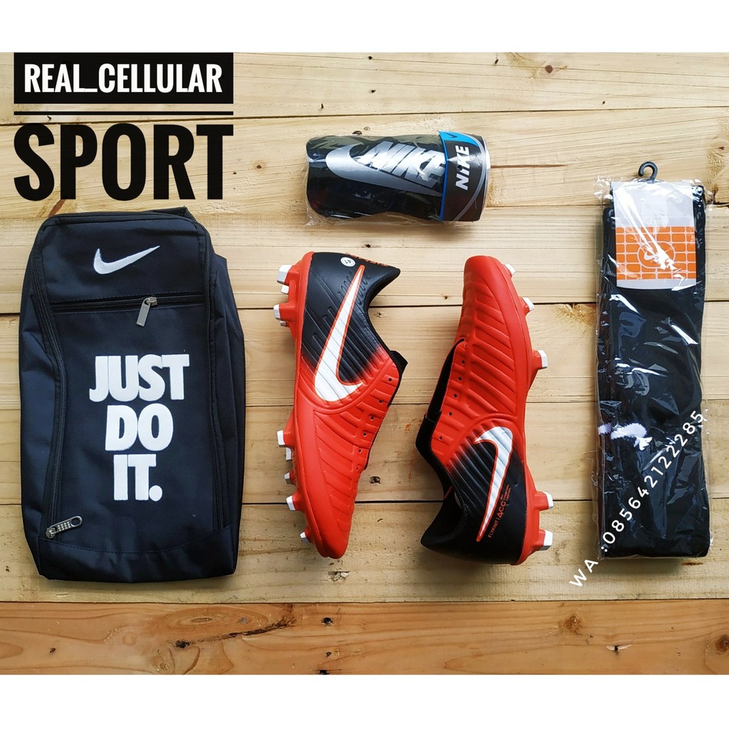 SEPATU BOLA Nike PAKET KOMPLIT Tiempo Mercurial X Hypervenom Harga Promo Size 38 39 40 41 42 43-BOLA TIEMPO MERAH