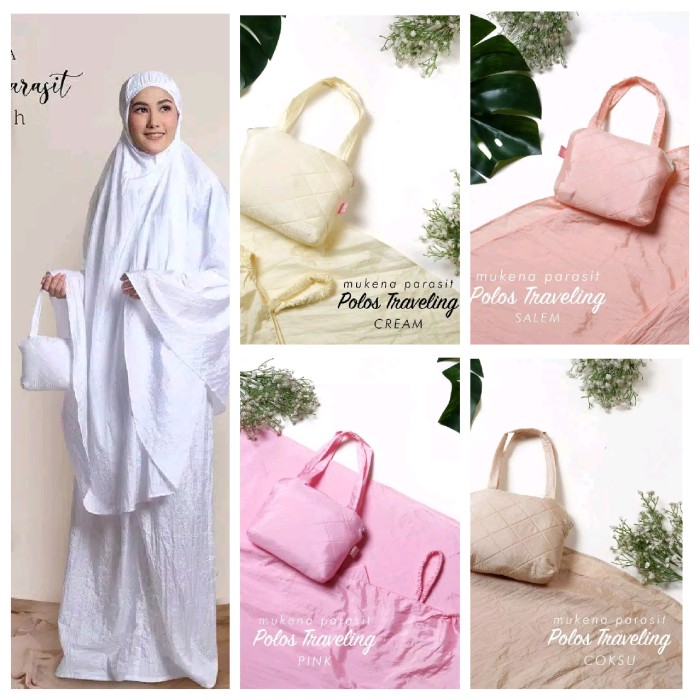 TERLARIS MUKENA DEWASA PARASUT POLOS PREMIUM TRAVELING - PUTIH