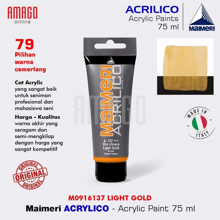 MAIMERI ACRILICO - ACRYLIC PAINT - LIGHT GOLD - 75ML - M0916137