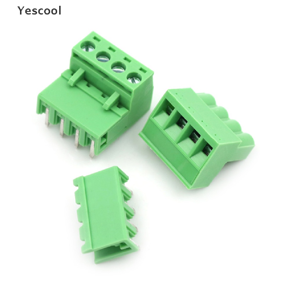 Yescool 20pcs Blok Terminal Konektor PCB Plug-in 4Pin Pitch 5.08mm