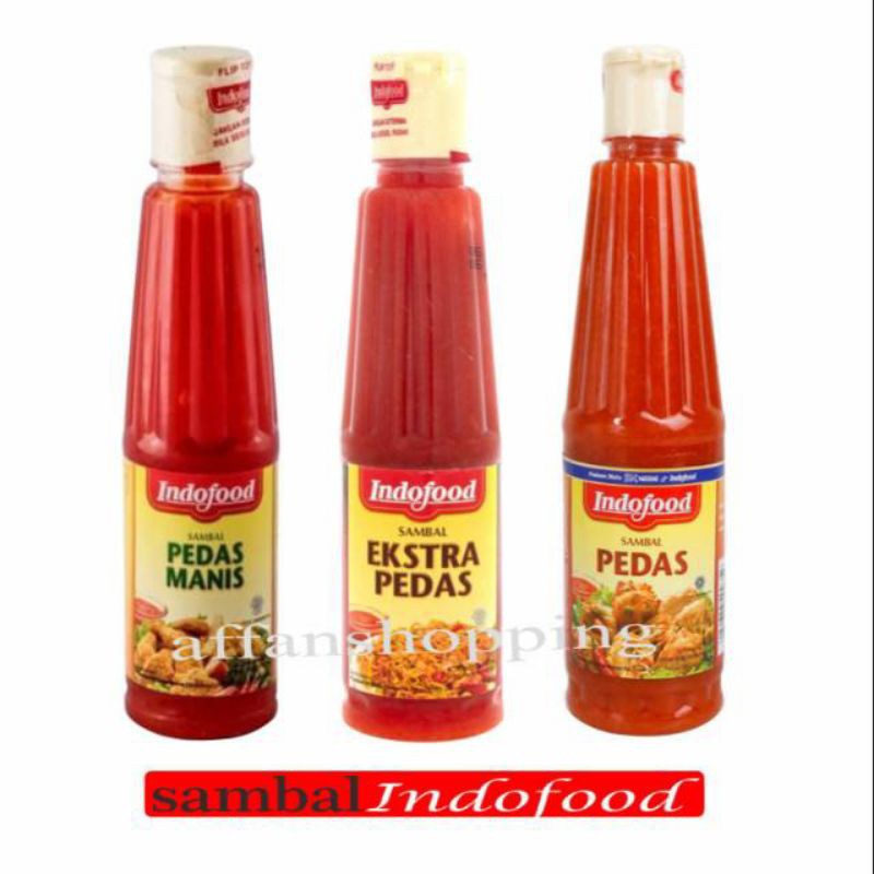 

SAMBAL Indofood PEDAS MANIS / EKSTRA PEDAS / PEDAS 135ml 275mlIndofood Sambal Pedas 275 Ml
