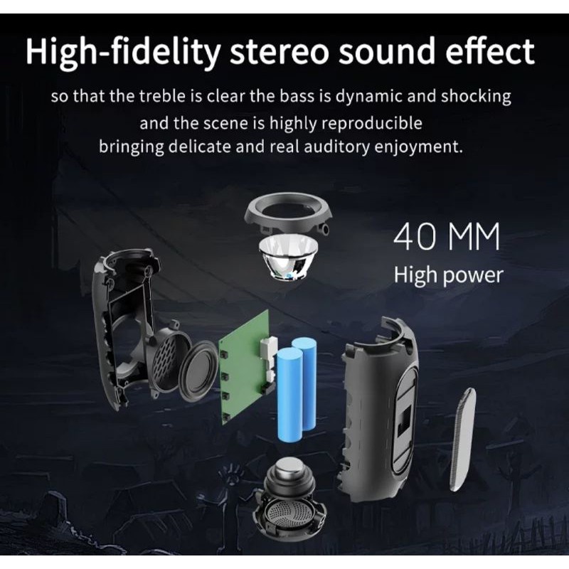 Lampu sepeda solar speaker Bluetooth wireless portable Radio Zealot A4