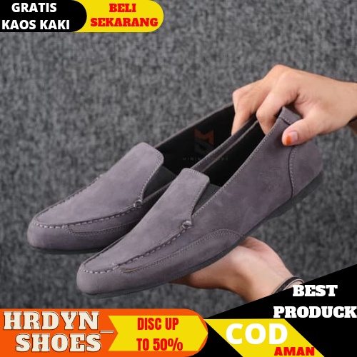 Sepatu Slip On Pria Sepatu Pria MINING BOLZA Tanpa Tali Kulit Asli Sepatu Kasual Formal Kerja