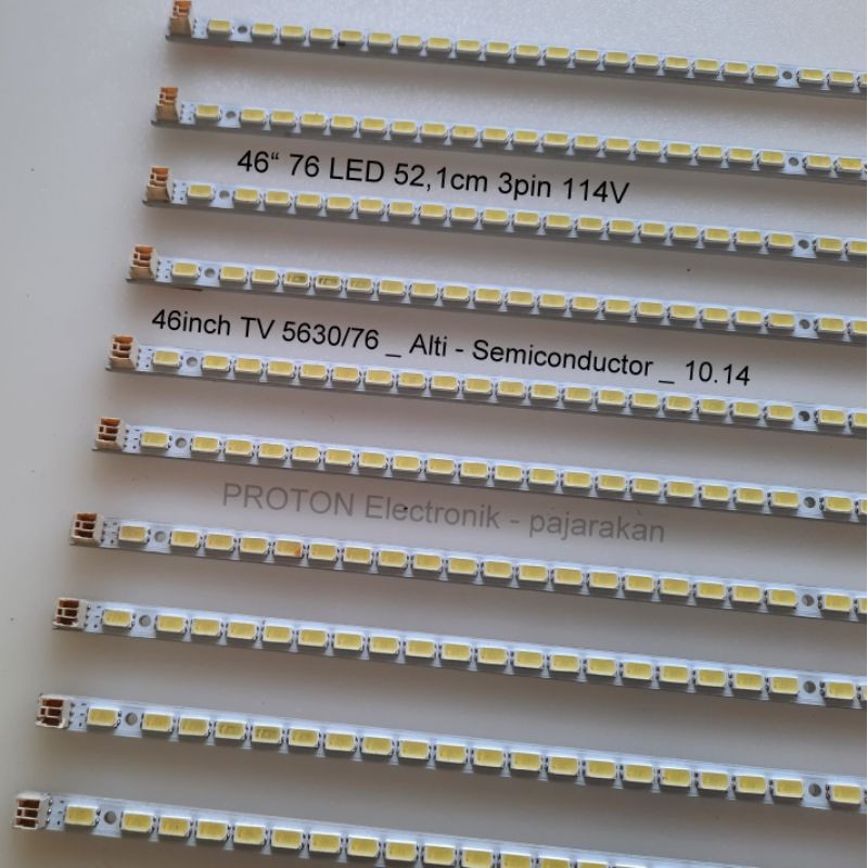 Lampu Backlight TV LG 46" 76 LED 52cm 3pin 114V SMD . 46inch TV 5630/76 Alti Semiconductor _ 10.4