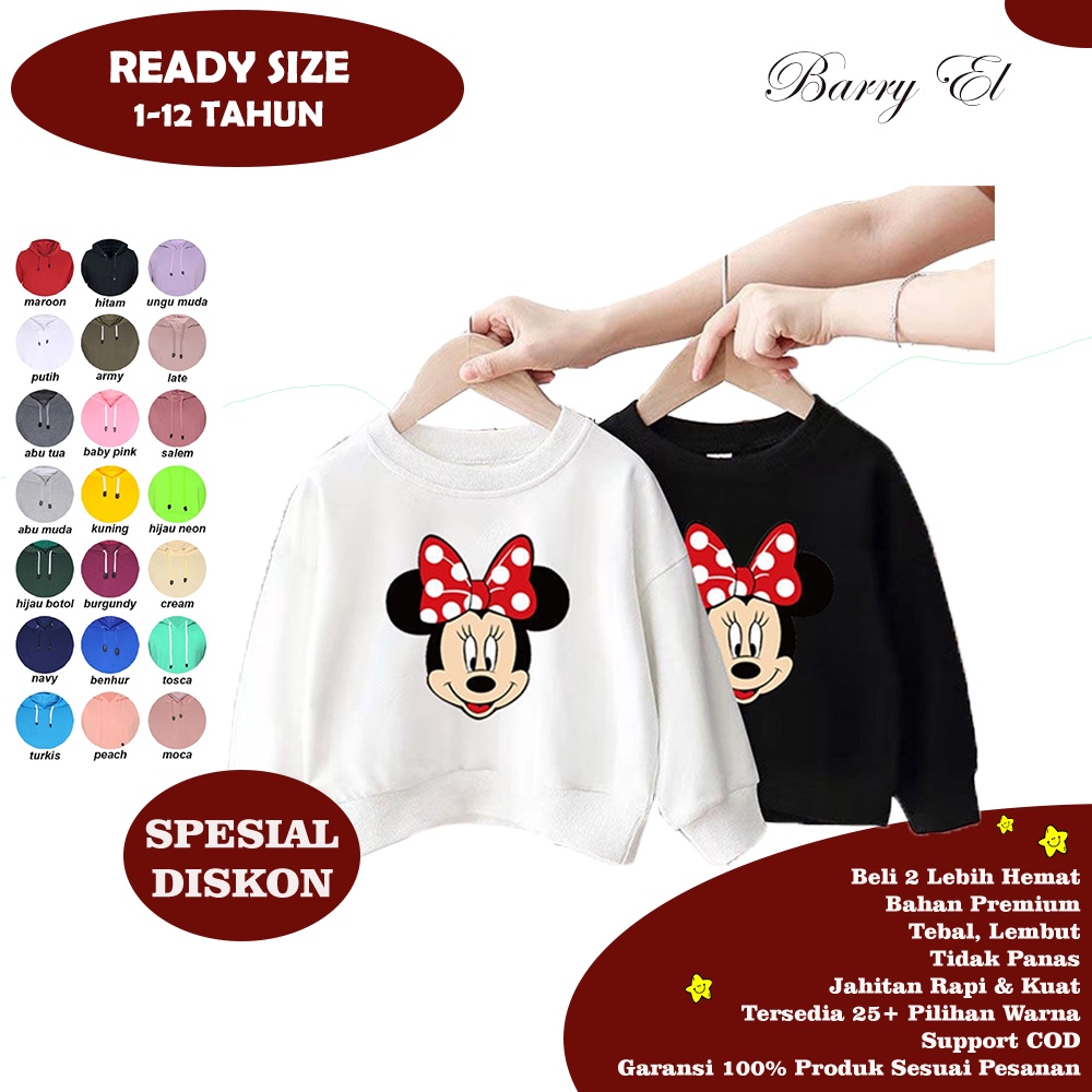 Jaket Sweater Switer Crewneck Jacket Hoodie Hoody Lengan Panjang Anak Perempuan Laki Laki Cowok Cewe