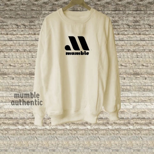 Sweater Crewneck Pria Distro Original Cream Mumble Switer Oblong Cowok Brand Lokal Bandung Unisex Cowok Cewek Bigseize