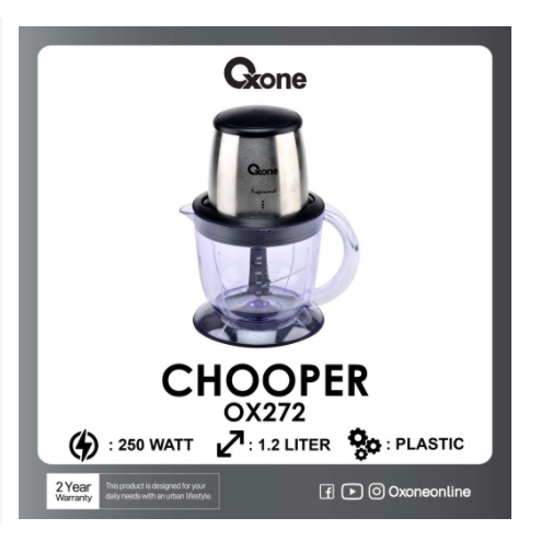 [ Oxone ] Oxone Jumbo Chopper OX-272 / Penggiling Daging / Blender / Kapasitas 1.2L