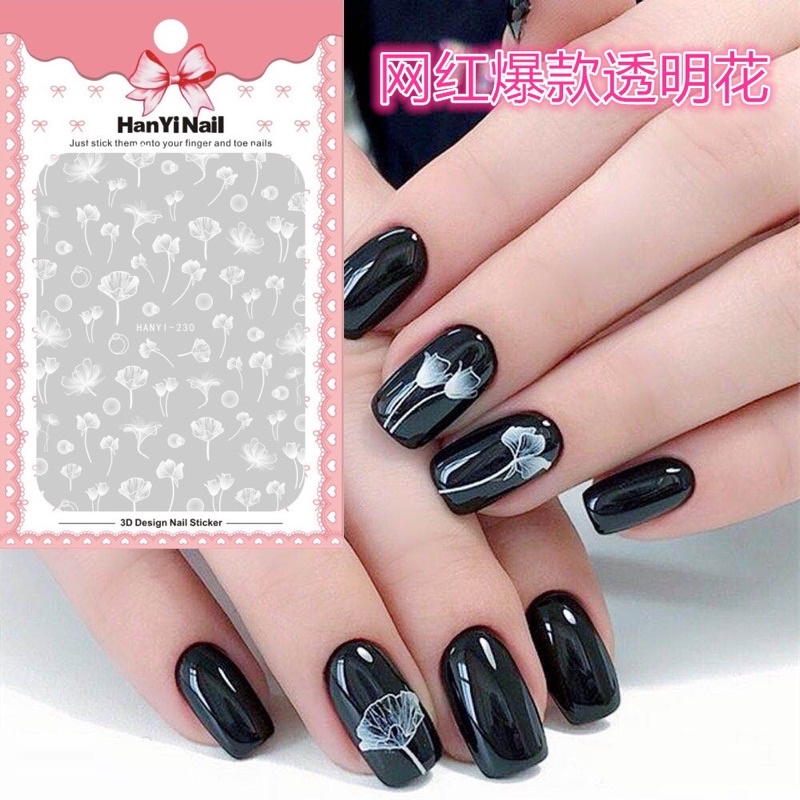 NAIL STICKER WHITE FLOWER JAPAN NAILS STIKER KUKU BUNGA PUTIH GAYA JEPANG WEDDING SUMMER NAILS