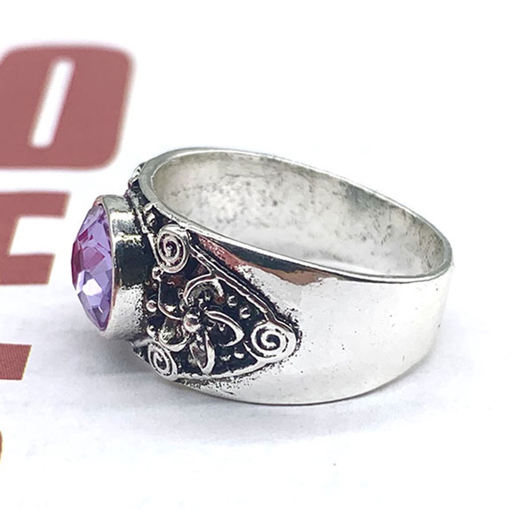 Hu Hu Hu Hu Hu Alat Bantu Pasang Kacamata♡ Cincin Kristal Imitasi Warna Ungu Untuk Unisex