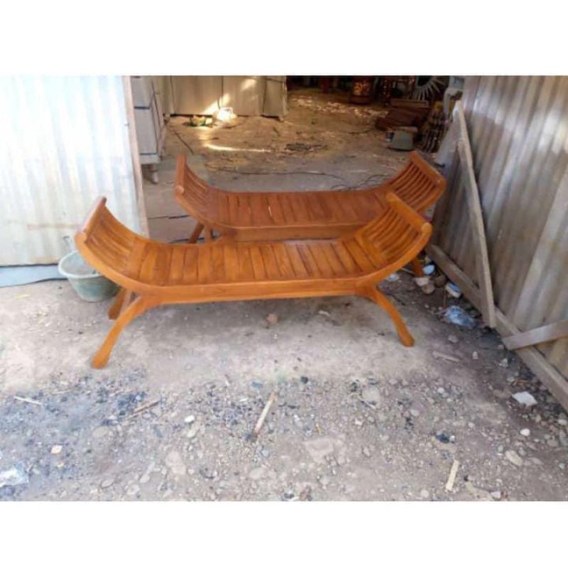 BANGKU YUYU PANJANG FURNITURE JATI | KURSI YUYU KAYU JATI