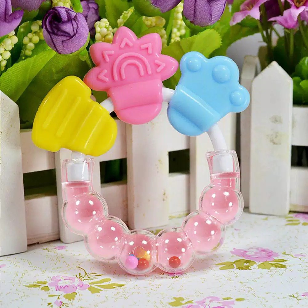 TEETHER RATTLE Mainan Kerincingan Genggam bintang silicon edukasi Bayi Anak gigitan toy silikon