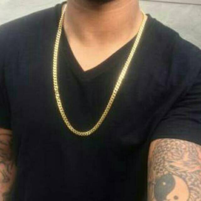 Kalung Titanium Gold  Pria  Hip Hop