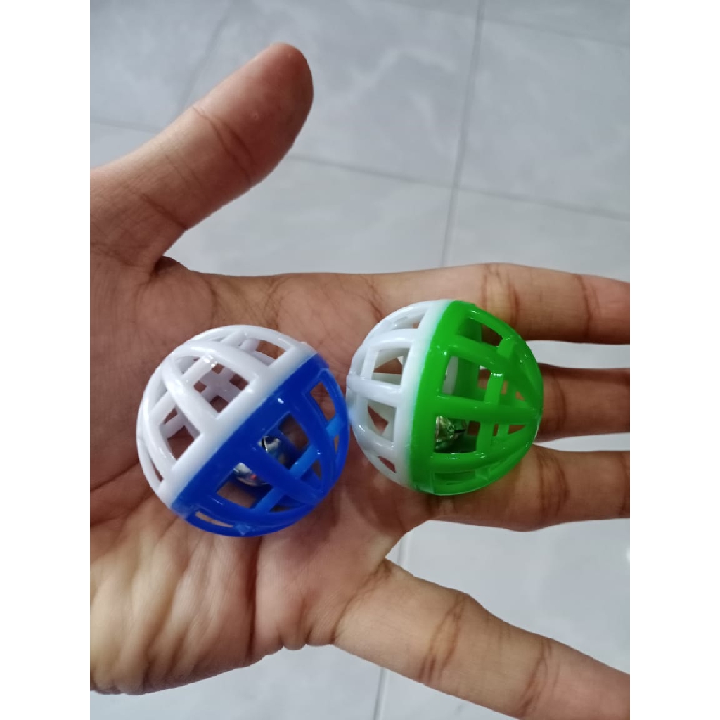 bola kerincing mini isi 2pcs   mainan kucing cat toys dog toys bola