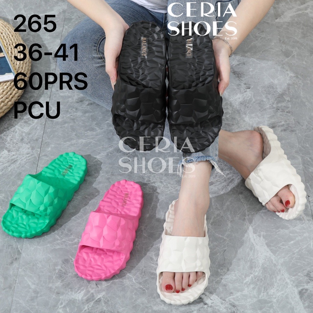 EVA Sandal Slop Wanita Ringan Spons Import Rubber Eva Tebal 2 Cm Empuk Sol Anti Slip Motif Rocks BALANCE 227