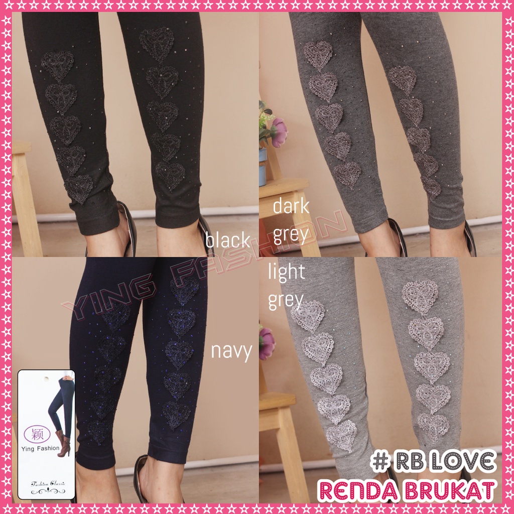 Legging Renda Brukat RB LOVE / legging import wanita  - legging brukat kaki wanita / renda brukat mutiara